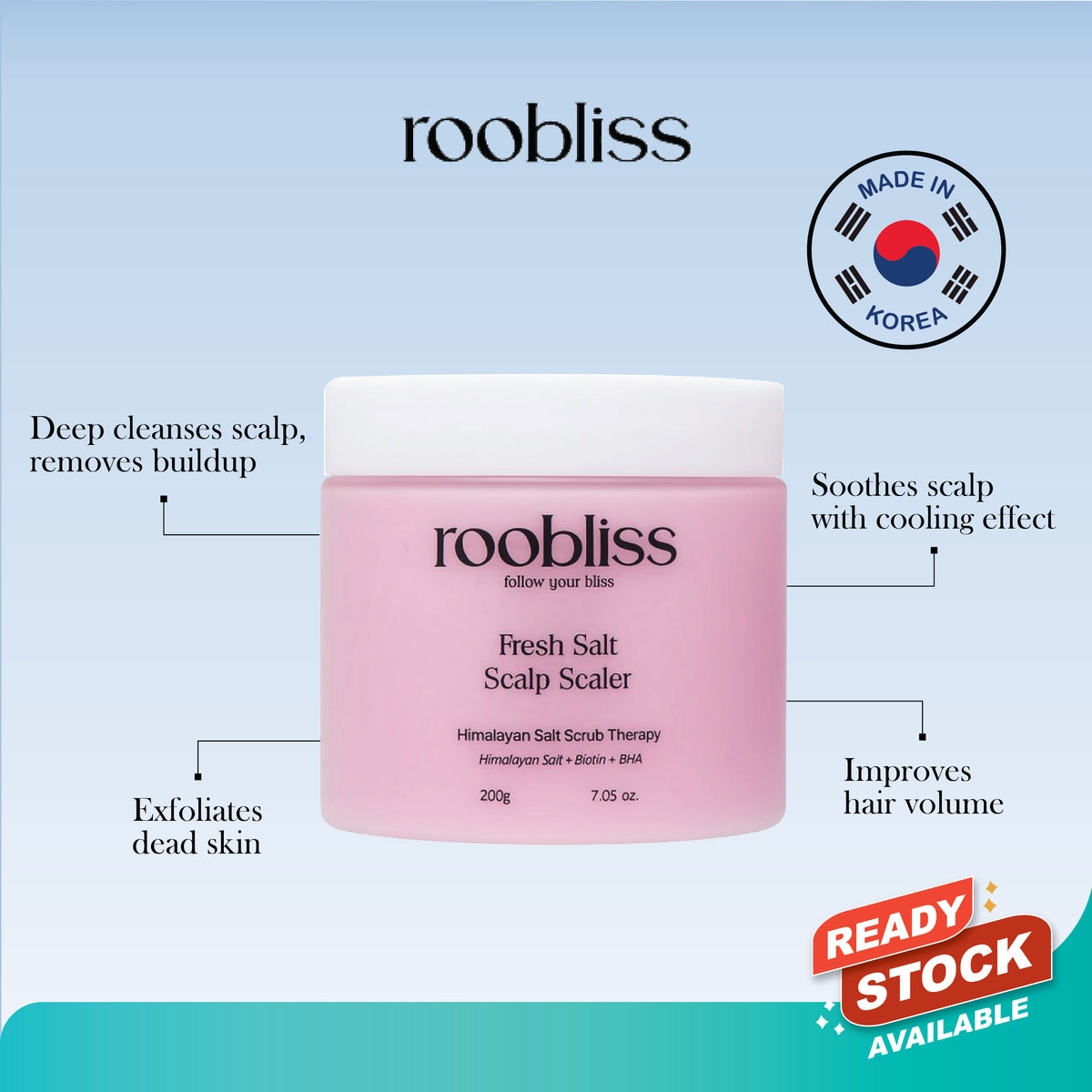 ROOBLISS Fresh Salt Scalp Scaler – 200g Mayson Essentials Pte Ltd