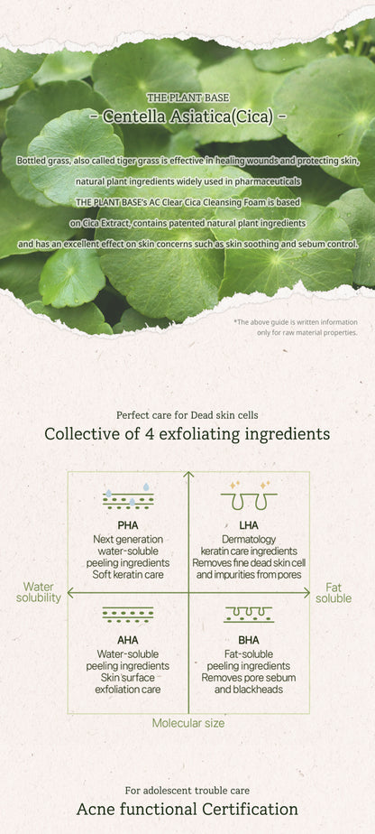 The Plant Base AC Clear Cica Cleansing Foam 120ml Mayson Beauty