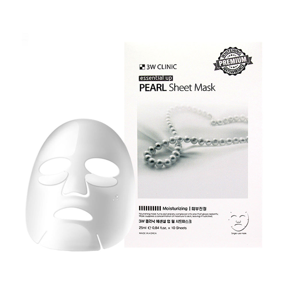 3W CLINIC Essential Up Sheet Mask – Pearl (25ml x 10 sheets) Mayson Beauty