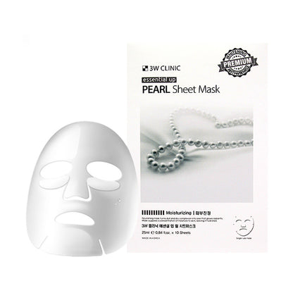 3W CLINIC Essential Up Sheet Mask – Pearl (25ml x 10 sheets) Mayson Beauty