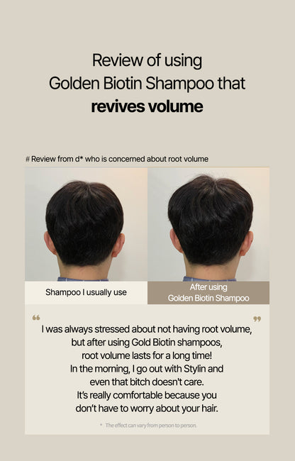 Golden Biotin Shampoo for Thin Hair Root Volume – 500ml Mayson Essentials Pte Ltd