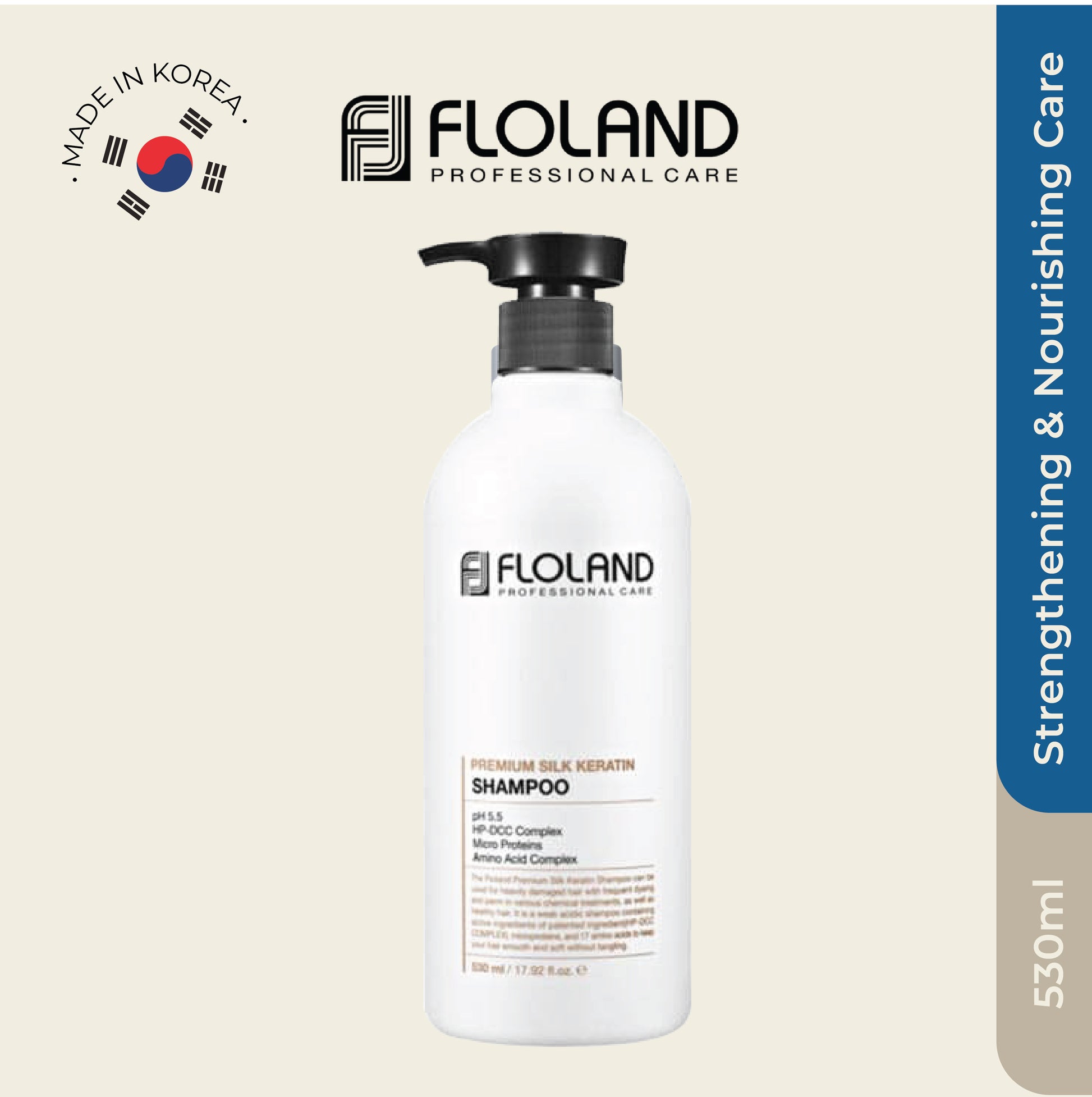 Floland Premium Silk Keratin Shampoo 530ml MaysonBeauty