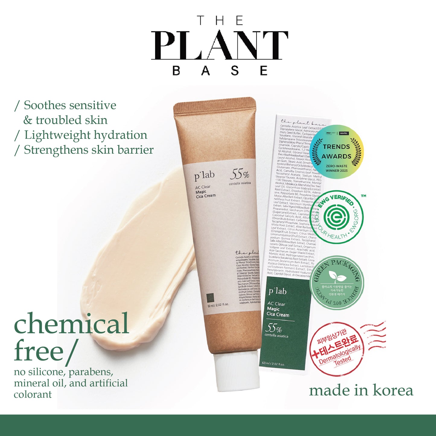 The Plant Base AC Clear Magic Cica Cream 60ml Mayson Beauty