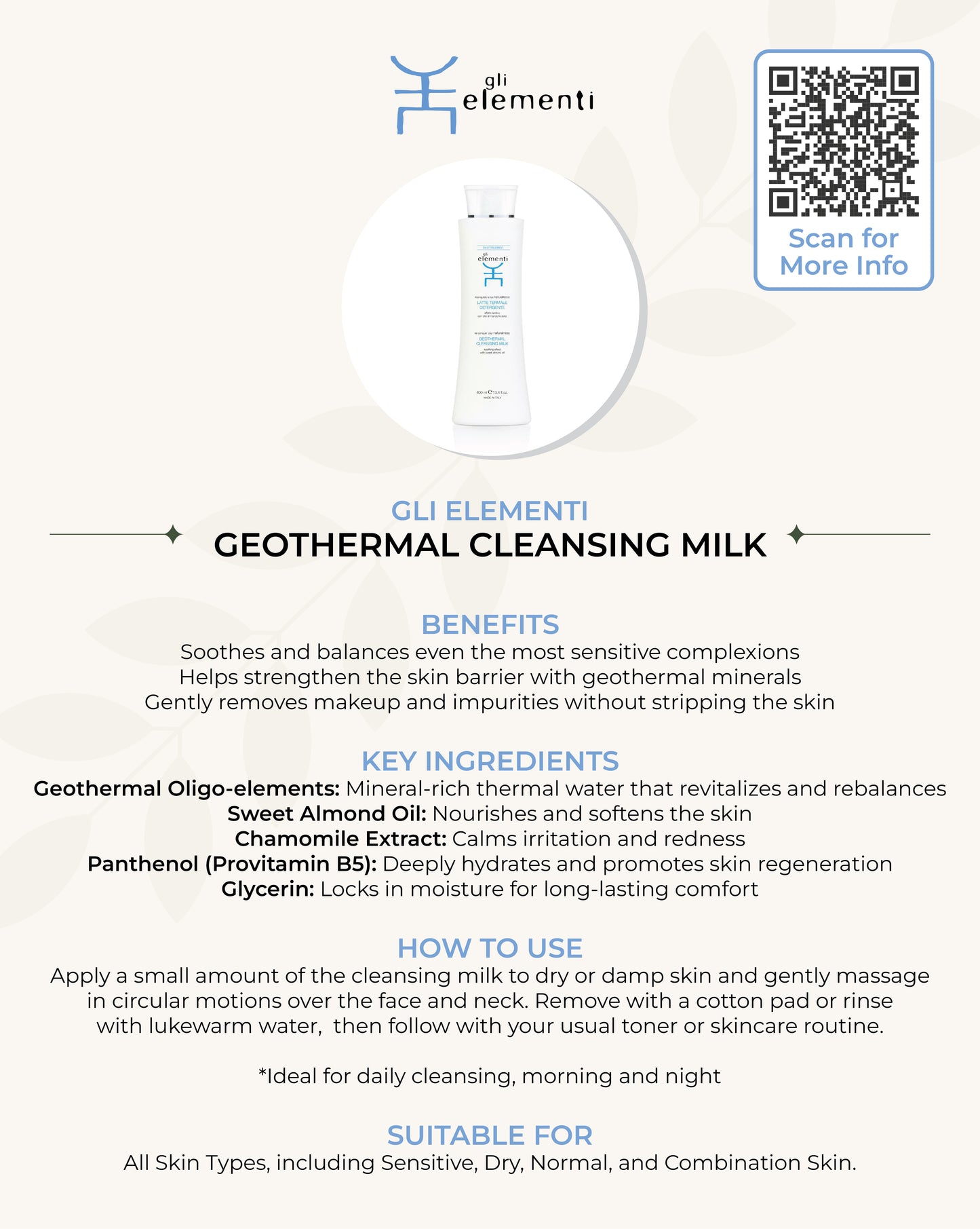 Gli Elementi Geothermal Cleansing Milk 200ml MaysonBeauty