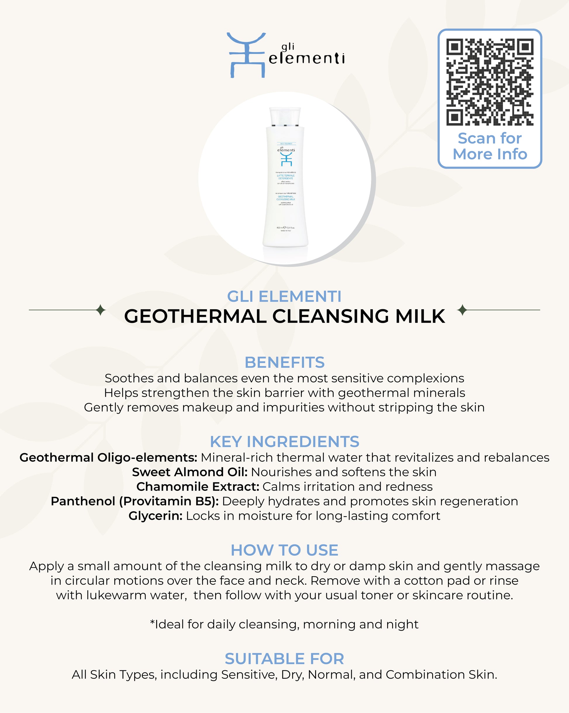 Gli Elementi Geothermal Cleansing Milk 200ml MaysonBeauty