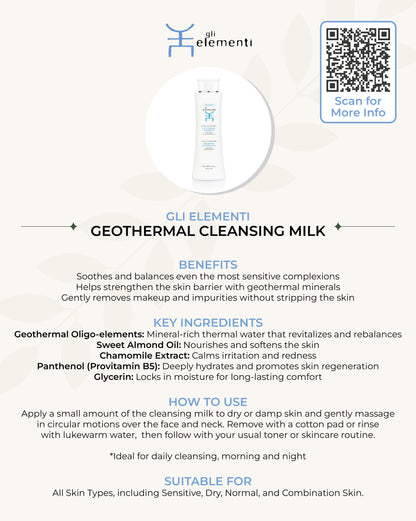 Gli Elementi Geothermal Cleansing Milk 200ml MaysonBeauty