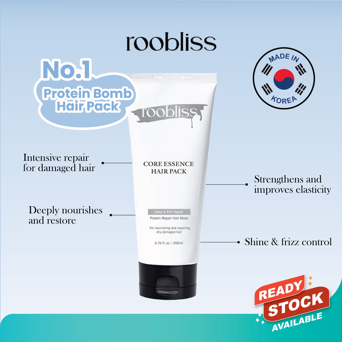 ROOBLISS Core Essence Hair Pack – Deep & Rich Repair (200ml) Mayson Essentials Pte Ltd