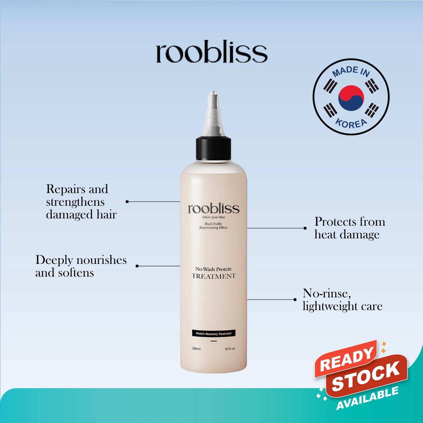 Roobliss No Wash Protein Treatment 300ml Mayson Essentials Pte Ltd