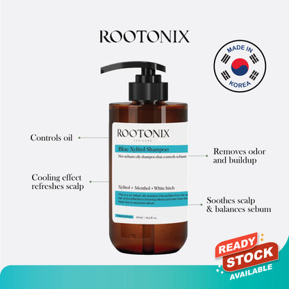 ROOTONIX Blue Xylitol Shampoo For Oily Scalp – 500ml Mayson Essentials Pte Ltd