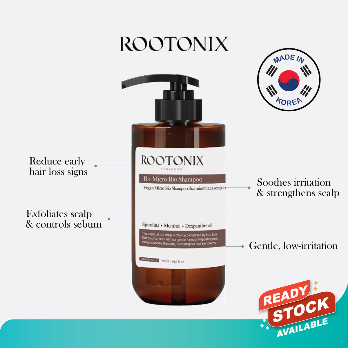 ROOTONIX R+ Micro Bio Shampoo – 500ml Mayson Essentials Pte Ltd
